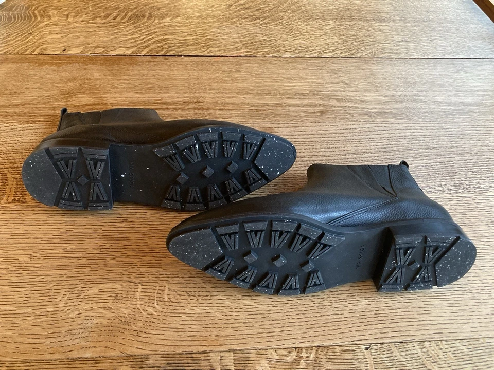 Via Spiga натуральной кожи блок каблука ботильоны в черном - Мужская США размер 10 M - Изображение 3 из 4