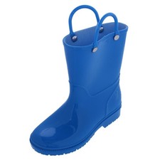 CTM Kids' Solid Color Waterproof Rainboots with Handles
