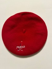 Childs Red Wool blend BERET Hat Paris Insignia