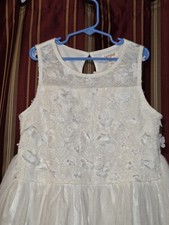 Cat Jack White Lined Dress w Lace and Tulle Special Occasion Size 10/12 Plus