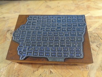 Iowa Farmland & Buildings Value 1913 Map - Historic Iowa Printing Press Block