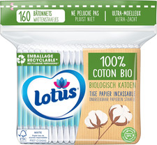Coton-Tiges En Papier Et Coton Bio - Sachet 160 Bâtonnets