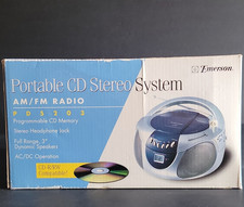 Emerson PD5203 Portable CD Player Stereo AM/FM Radio Blue/Silver