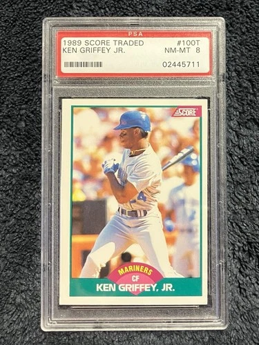 1989 Score Traded - Ken Griffey Jr #100T Rookie (RC) Mariners PSA 8