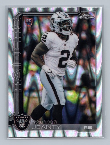 2025 Topps Chrome Ashton Jeanty #322 Ray Wave Refractor Las Vegas Raiders - Afbeelding 1 van 2