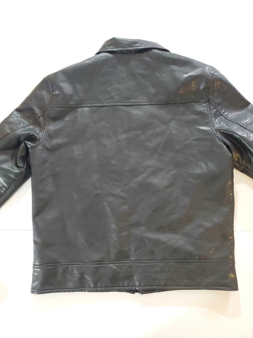 AC Luxury Collection Men’s Black Leather Jacket Size Large Made In Italy image 9