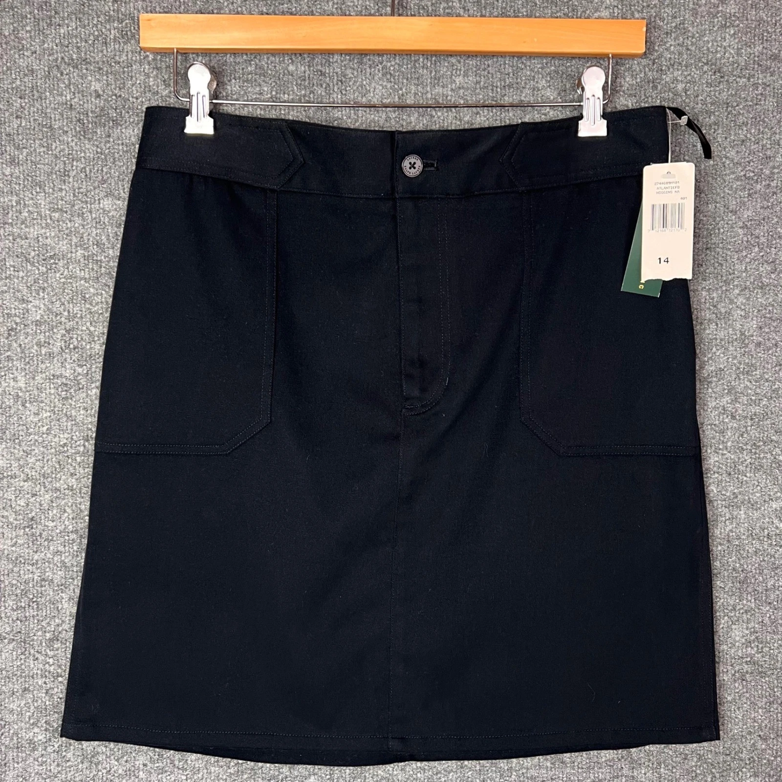 NEW Lauren Ralph Lauren Skirt 14 Black New Stretch Cotton Twill Mini Skirt