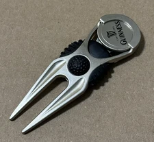 Guinness Divot Tool Ball Marker Metal Silver Used