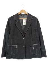 ROSNER Jeansjacke Damen Gr. 42/L Grau Vintage Streetwear Klassisch