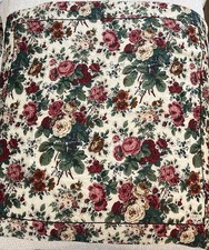Vtg Silk Scarf ECHO CLUB 7 English Rose Garden 30  Square Reds Pinks Florals