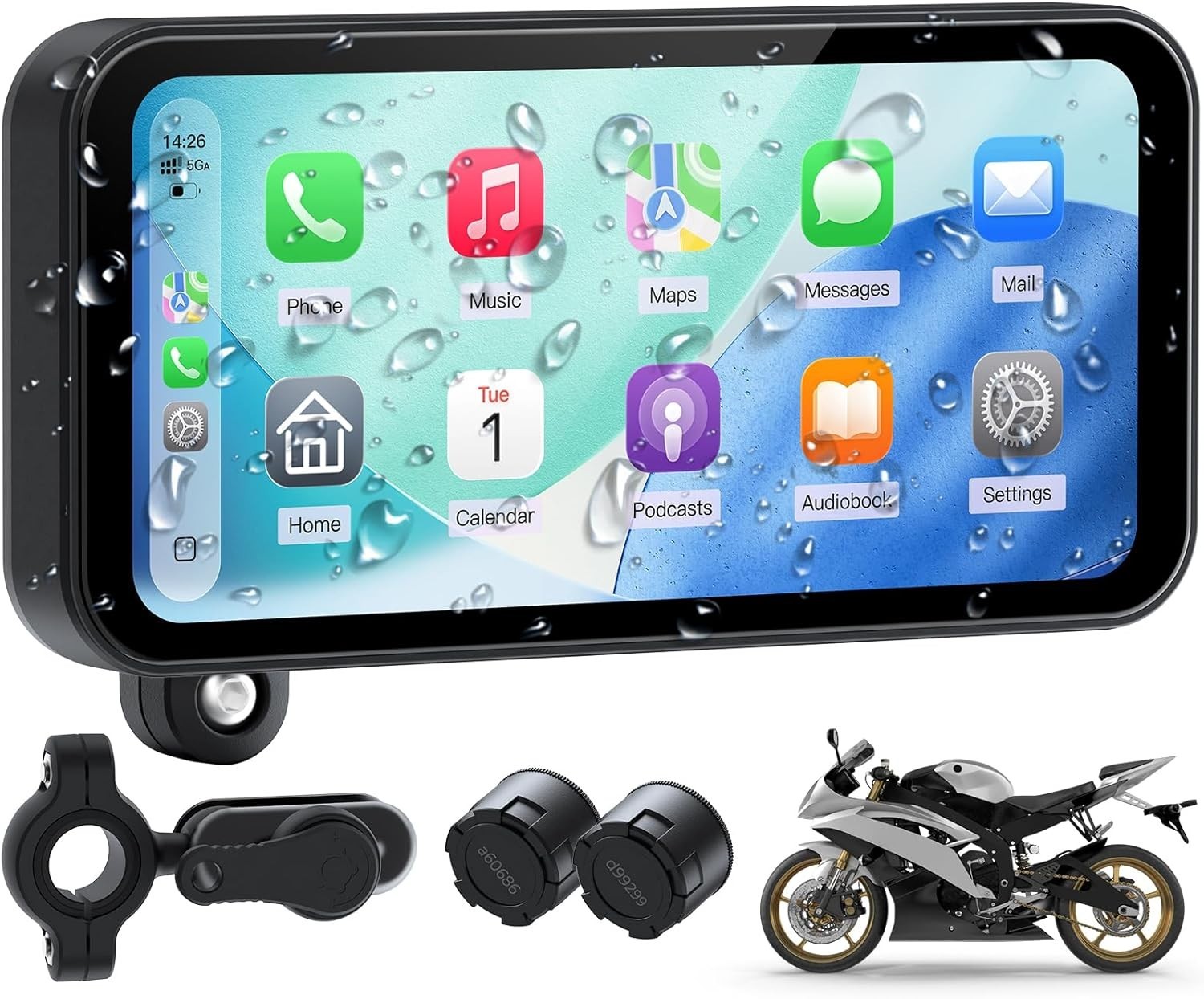 Écran Moto CarPlay sans Fil W622 Évite la Surchauffe du Smartphone