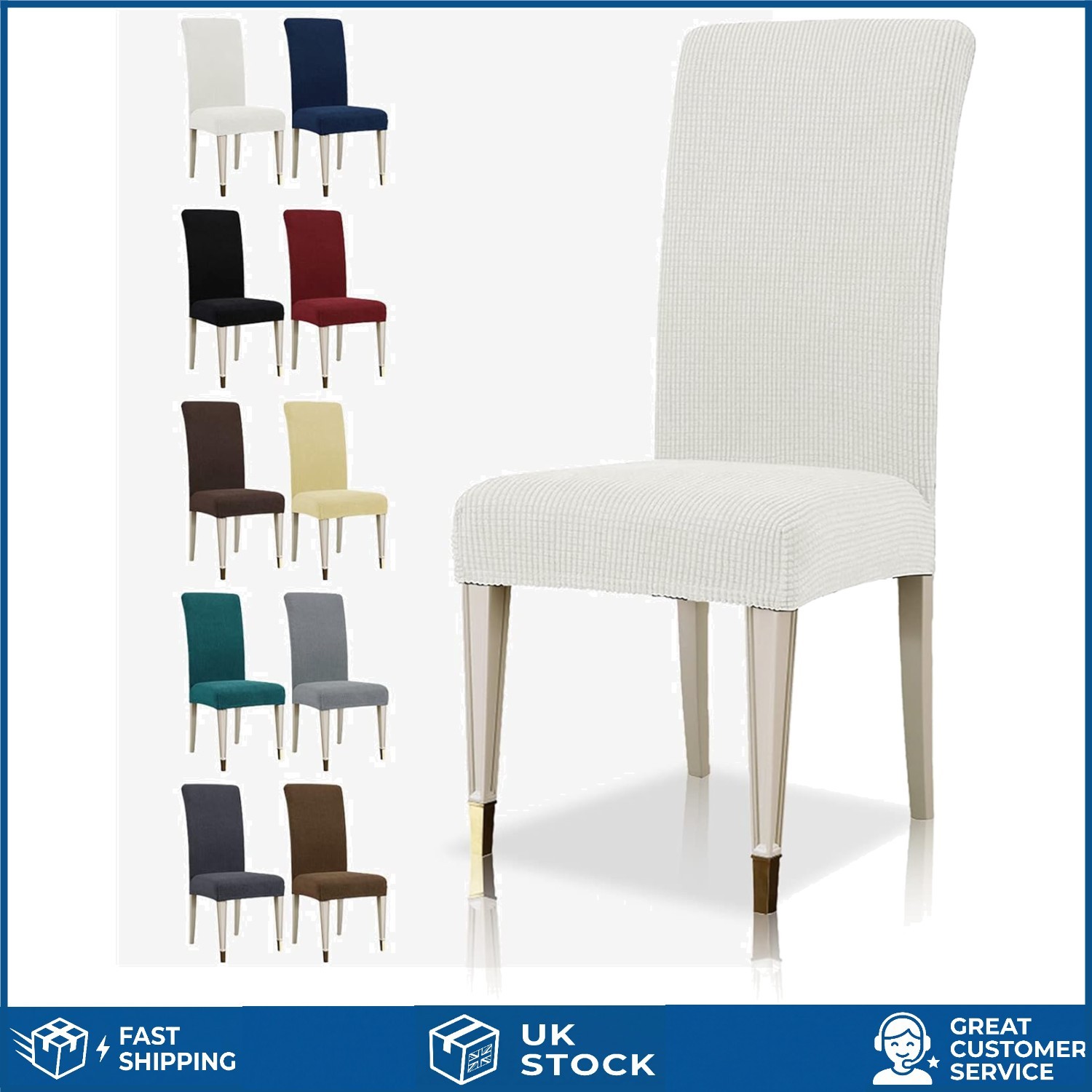 Elegant Jacquard Spandex Stretch Dining Room Parsons Chair Slipcovers, Set 2