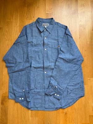 A BATHING APE (BAPE) Chambray Hemd Gr. XL Blau | Fast wie neu