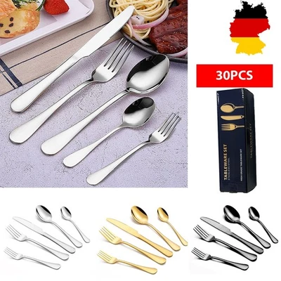 30Teilig Besteckset für 6 Personen Besteck Tafelbesteck Essbesteck Edelstahl Neu - Bild 1 von 4
