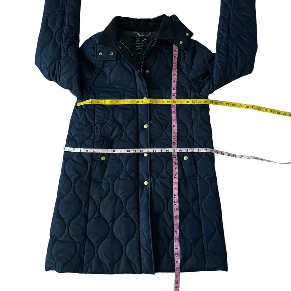 J. Crew Stowe Puffer With PrimaLoft Removable Hood Jacket In Navy Sz M Tall - Image 4 of 4