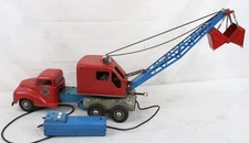 GAMA OF GERMANY #285 MOBILE BUCKET CRANE TRUCK LARGE TIN VINTAGE TOY BATTERY