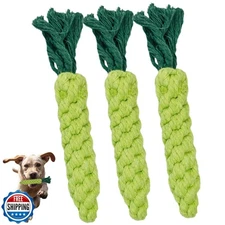 AutumnNest 3PCS Green Woven Pet Chew Set, Dog Chew Accessories, Cat Interacti