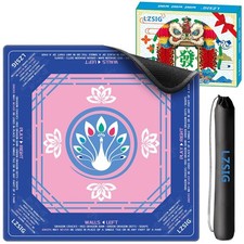 Mahjong Mat 33"x33" - Non-Slip Noise Reduction Gaming Mat with Beginner Rules...