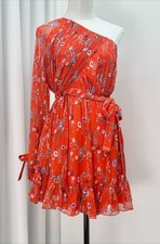 Women ALEXIS Floral One Shoulder A-line Mini Dress