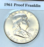1961 Proof Franklin Half Dollar 90% Silver Philadelphia Franklin