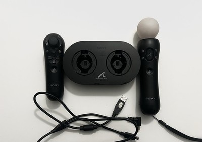 OEM Sony Playstation 3 Move Motion Controllers + Charging Station Dock + Cords