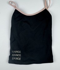 Girls Dance Camisole Leotard Black Pink Straps Ballet Gymnastics Size XL