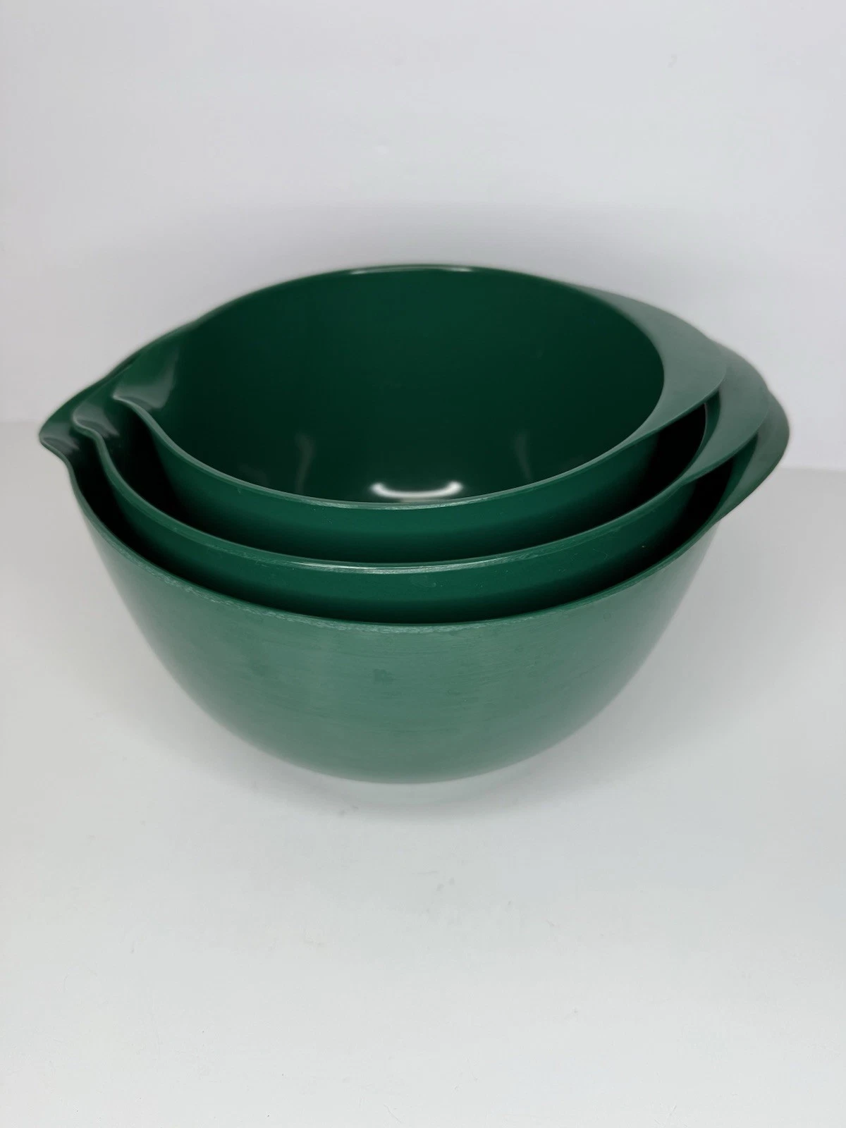 Vintage Green Hutzler NO. 200 300 400 Mixing Nesting Bowls 2 3 4 Liter NICE