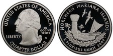 2009 - S SILVER PROOF NORTHERN MARIANA ISLANDS QUARTER -DIRECT FROM PROOF SET