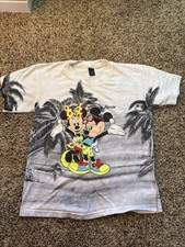 Vintage Disney Mickey Minnie Mouse Florida T-Shirt All Over Print 1990’s