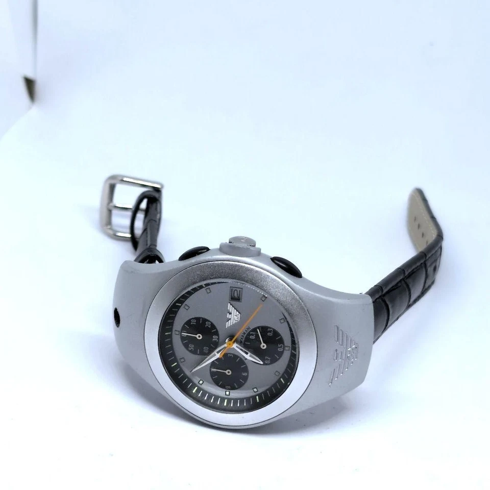 Reloj Emporio Armani Cronógrafo AR1123 QZ Hombre Esfera Plateada Edición Modelo Foto 3 de 4