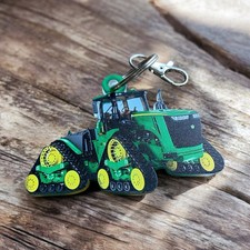 John Deere 9RX Tractor Keychain - Equipment Acrylic Key Ring Gift for Farmers