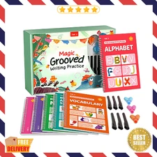 Magic Grooved Writing Practice Books Reusable Handwriting Workbook for Kids 6pcs