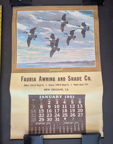 Vintage 1951 Game Birds "Honkers" Richard Bishop Calendar 18x27" Full Pad Geese