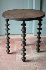 Table bois pieds bobines, table basse, table d'appoint bois, bout de canapé bois