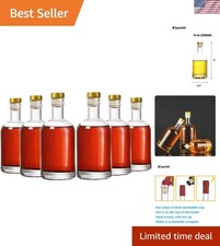 Clear Glass Bottles 6 oz - 200ml Pack of 6 for Wine Beverages Drinks Oil Vi...