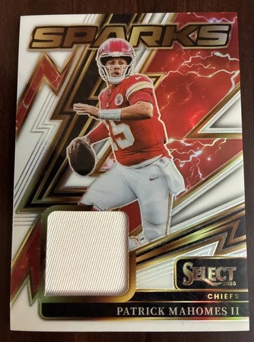 2025 Panini Select Sparks Prizm Patrick Mahomes II White Sparks Patch /99