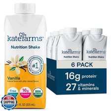 Kate Farms Organic Nutrition Shake, Vanilla, 16g Protein, 27 Vita