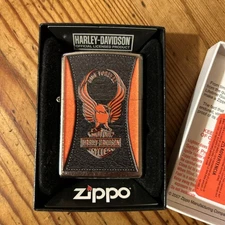 Vintage 2007 Harley Davidson Zippo Windproof Cigarette Lighter Original Box USA