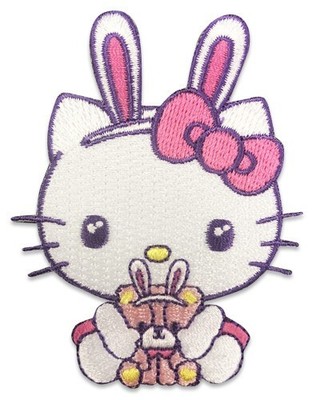 Hello Kitty Easter Bunny Iron Sew on Patch NEW WITH TAG!