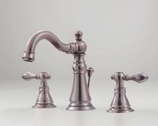 Ultra Faucets Wide Spd 2 Handle Faucet Brushed Nickel Includes PopUp Drain Brass