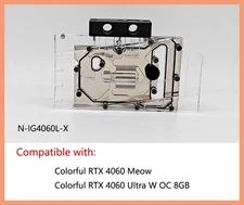 Granzon GPU Water Block For Colorful RTX 4060 Meow / Ultra W OC 8GB N-IG4060L-X