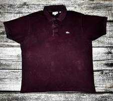 Lacoste Polo Shirt Men's 7/XXL- 100 Cotton Burgundy Classic Fit Short Sleeve