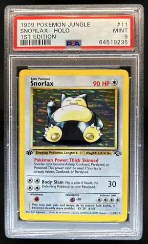 1999 Pokemon Jungle 1st Edition Snorlax #11/64 PSA 9