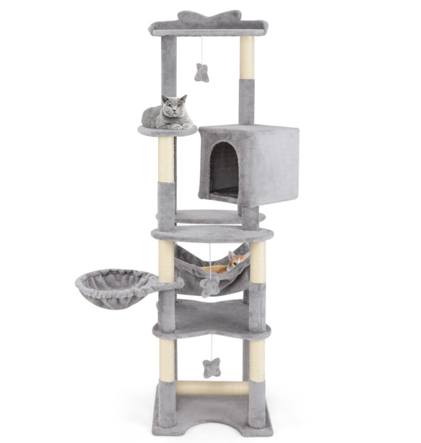 69 Inch Multi-level Cat Tree with Top Perch and Cozy Condo