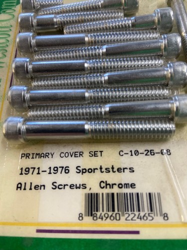 Gardner-Westcott C-10-26-08 Primary Cover Allen Bolt Set Harley Sportster 71-76 - Picture 2 of 2