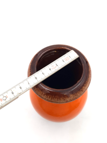 Vintage Scheurich Vase Keramik Lava Design W. Germany orange-schwarz 208-21 rar - Picture 6 of 7
