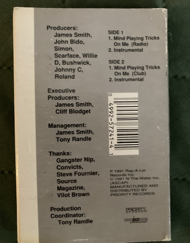 Geto Boys Mind Playing Tricks On Me Cassette Radio Version 1991 Rap-A-Lot Record - Picture 2 of 5