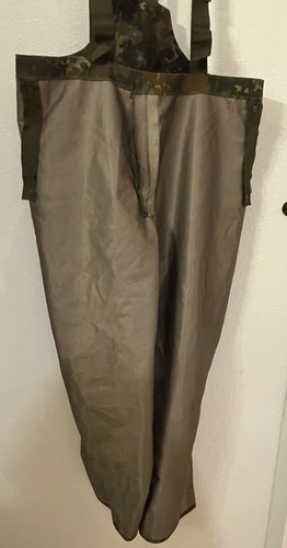 German XL Suspender Pants Flecktarn Camo Camouflage Rain Military - Picture 15 of 21