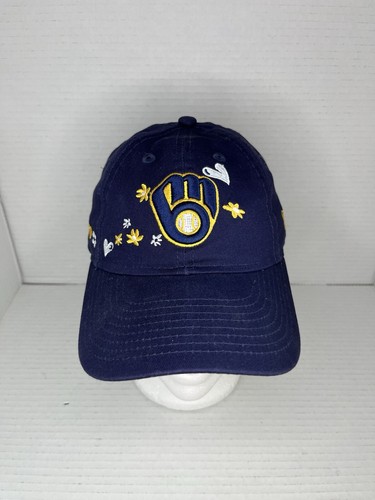 Women Milwaukee Brewers Baseball Cap Floral/Peaceful Designs