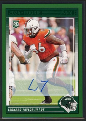 2024 Panini Score Leonard Taylor III #396 RC AUTO